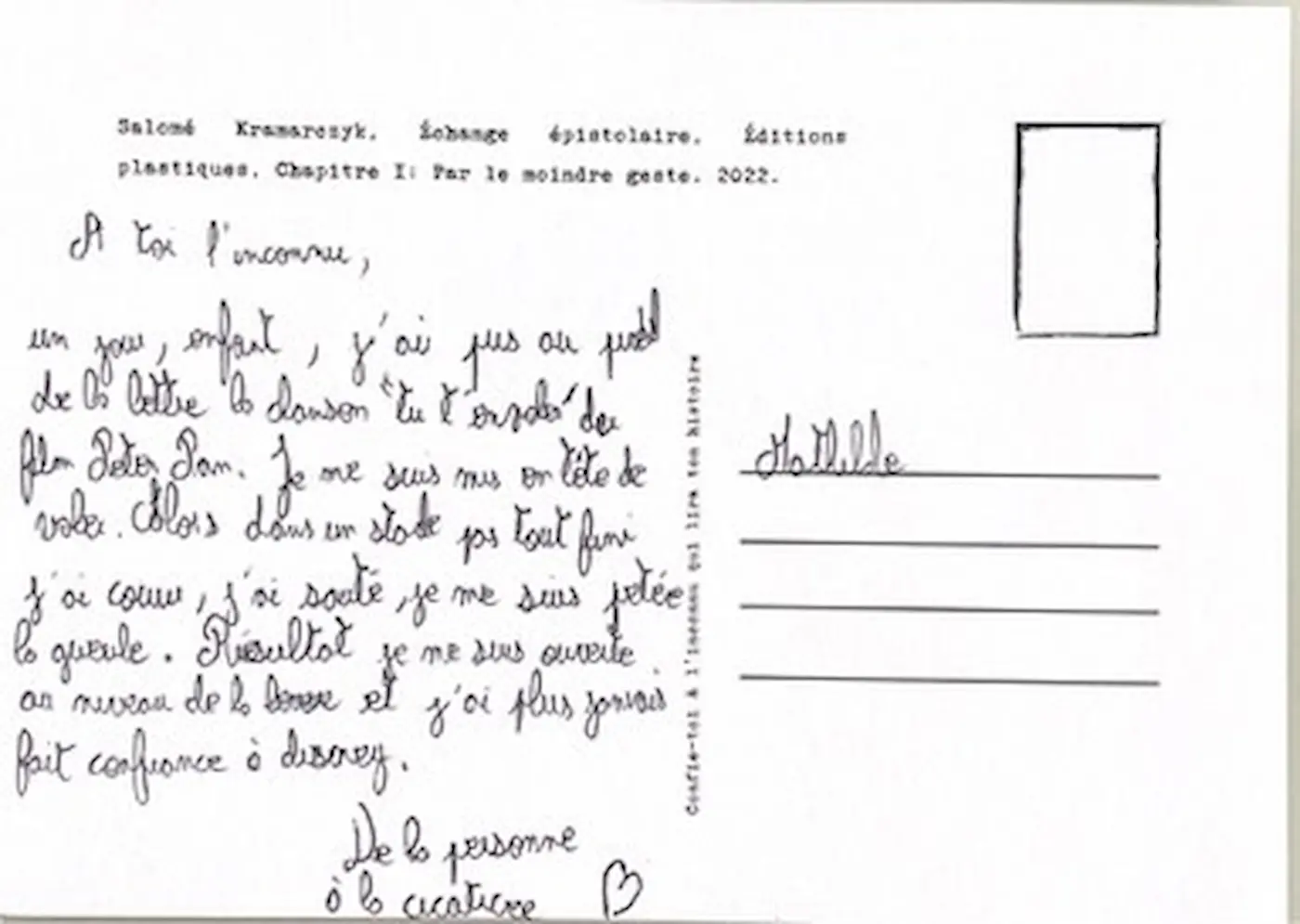 Échange épistolaire