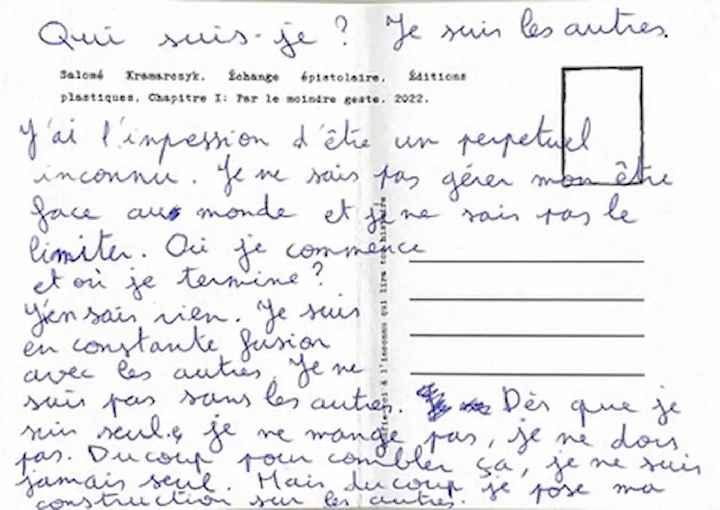 Échange épistolaire
